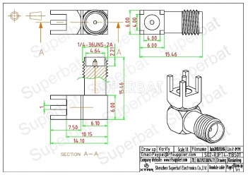 RP SMA Jack Male Right Angle Solder PCB Mount Connector