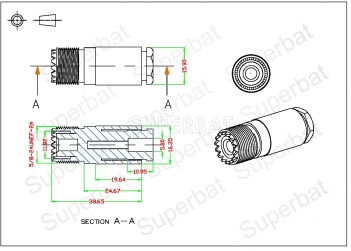 UHF Jack Female Connector Straight Clamp LMR-195