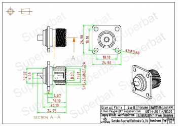 UHF Female SO239 Jack 4 Holes Panel Chassis Mount Flange Solder Cup Connector