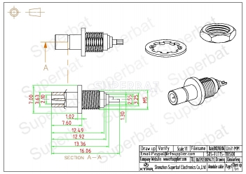 SMB Jack Male Straight Bulkhead Solder Connector