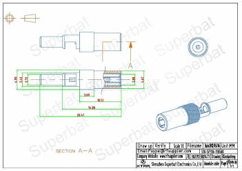 SSMB Plug Female Connector  Straight None Crimp RG316