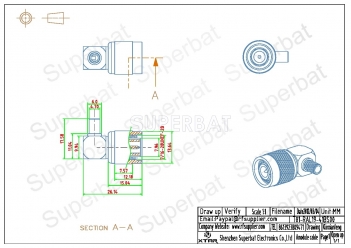 TNC Plug Male Connector Right Angle Crimp LMR-195