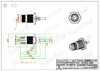 RP TNC Jack with Male pin Connector Straight Bulkhead With O-Ring Crimp RG316