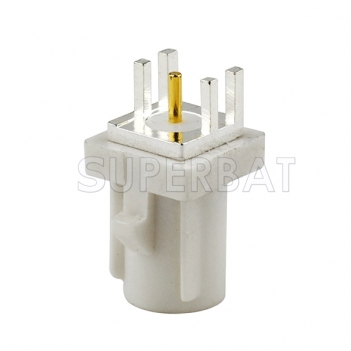 Fakra Plug End Launch PCB mount connector white Radio With Phantom