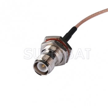 RF cable assembly MCX male right angle to RP-TNC female bulkhead O-ring pigtail cable RG316