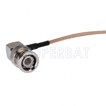 MMCX Male Straight to BNC Male Right Angle Pigtail Cable RG316 RF / Coaxial Cable Assembly
