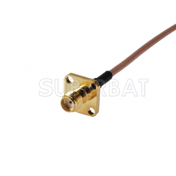 RF cable assembly MCX male right angle to SMA female Flange straight pigtail cable RG316