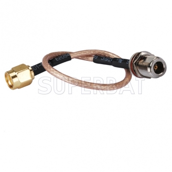 RF cable assembly N female bulkhead O-ring to RP-SMA male straight Patch Lead RG316 for wireless