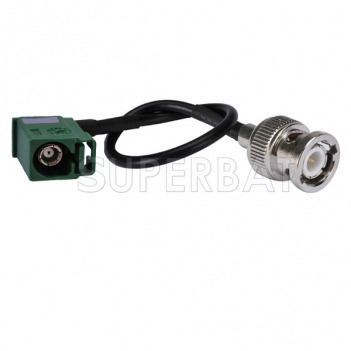 BNC Plug Straight to Fakra Jack "E" 6002 Green Female Right Angle Pigtail Cable RG174 Coax Antenna Extension Cable