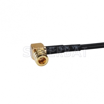 SMB male right angle to SMB female straight RF coaxial coax cable assembly pigtail cable RG174
