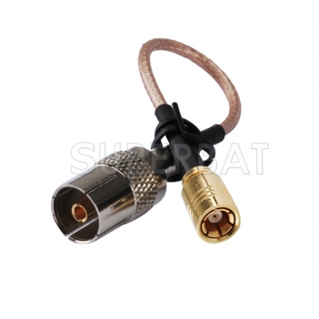 SMB male straight to TV female straight pigtail Cable RG316