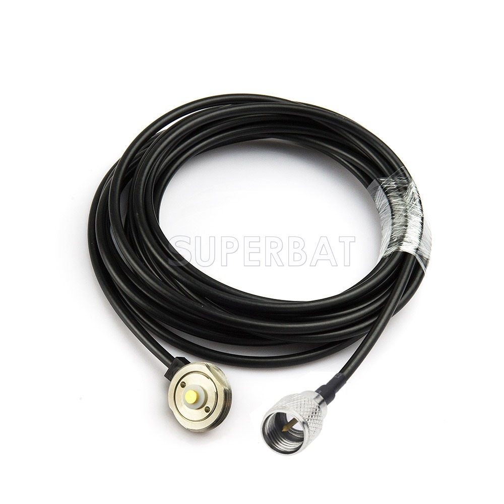 New Tram 1251-MUHF Braded Coax Conductor Motorola NMO 3/4 .75 Coax Cable Roof Mount Antenna Surface with Mini UHF Connector for Motorola Mobile Radio Cord