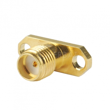 SMA Female 2 Hole Flange Panel Mount Straight Solder Connector