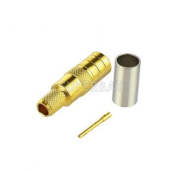 Superbat RF Coaxial Connector SMB Female Plug Crimp Straight Connector for LMR195/RG58/RG400 cable