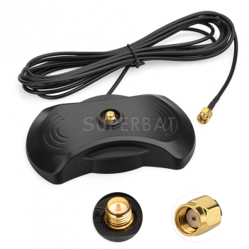 2.4GHz WiFi /GSM/3G/4G LTE Antenna Base with RP SMA Female Connector Strong Magnetic Antenna Base
