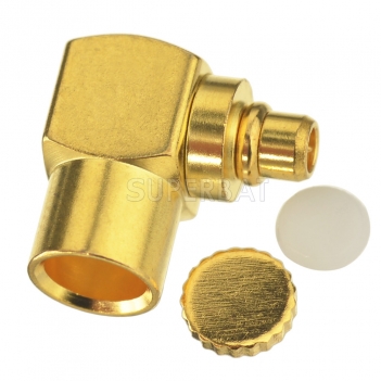 MMCX Male Plug Right Angle Solder Connector Adapter for Semi-Rigid RG402 0.141" Cable RF Connector