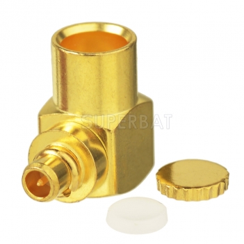 MMCX Male Plug Right Angle Solder Connector Adapter for Semi-Rigid RG402 0.141" Cable RF Connector