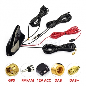 Car Roof Top Shark Fin Antenna,Vehicle GPS Navigation System DAB Digital Radio Tuner DAB+ Receiver Car Stereo FM/AM Radio Combined Amplified Antenna