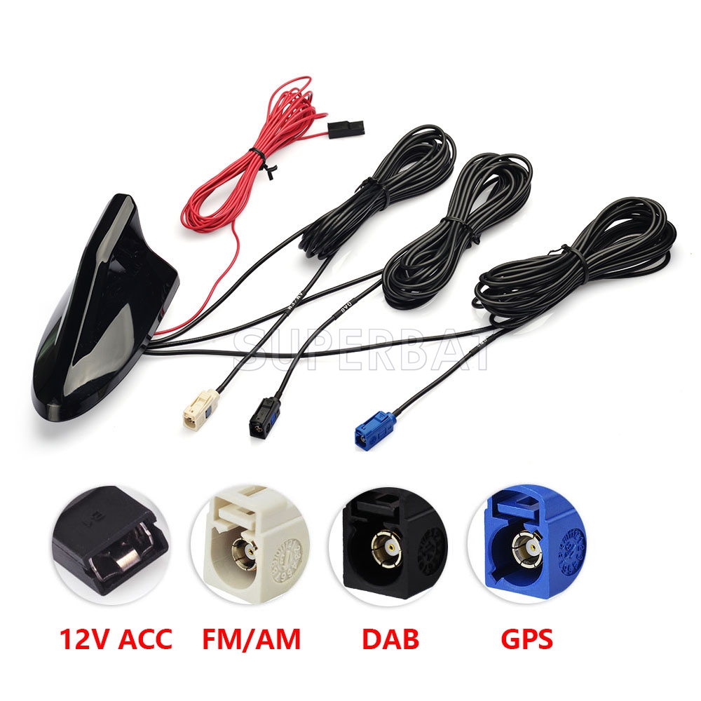 Car Roof Top Shark Fin Antenna,Vehicle GPS Navigation System DAB Digital Radio  Car Stereo FM/AM Radio Combined Amplified Antenna for BMW Audi VW