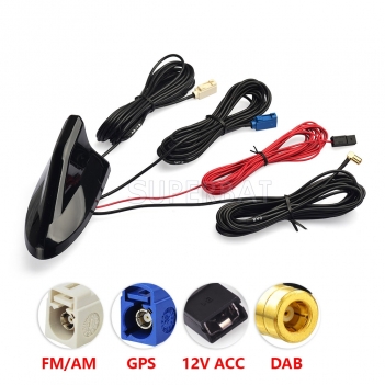 Car Roof Top Shark Fin Antenna,Vehicle GPS Navigation System DAB Digital Radio In-Dash DAB Tuner Car Stereo FM/AM Radio Combined Amplified Antenna
