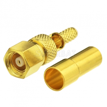 SMC Female Plug straight Cable Connector Goldplated Solder RG174,RG316,LMR100