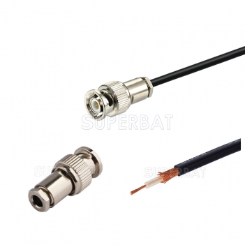 Mini BNC male straight plug connector for RG-174 cable