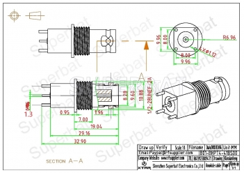 BNC Jack Female Connector Straight Bulkhead Solder