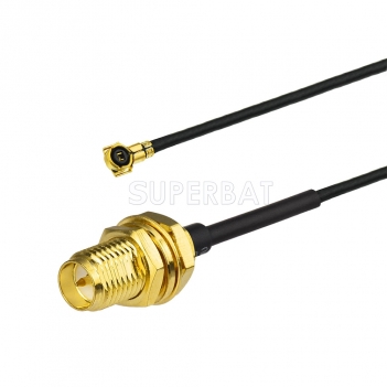 IPEX MHF3 MH3 to Reverse Polarity SMA Bulkhead Panel Female Connector Antenna Cable OD 0.81mm Coax cable