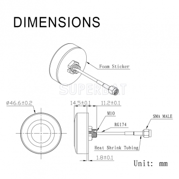 4G LTE Thru Hole Screw Mount 3dBi Omni-directional SMA Male Antenna for 4G LTE Router Vehicle Truck RV Motorhome Marine Boat Cell Phone Booster System