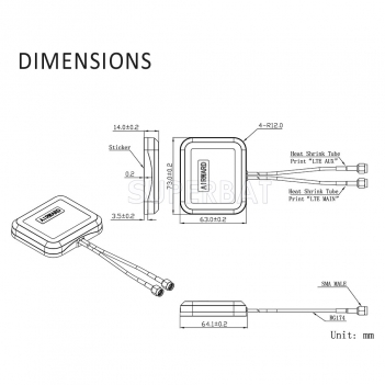 Superbat Low Profile 4G LTE MIMO Omni-directional Dual SMA Male Antenna for Huawei Sierra Netgear ZTE Novatel D-Link 4G LTE Wireless Router