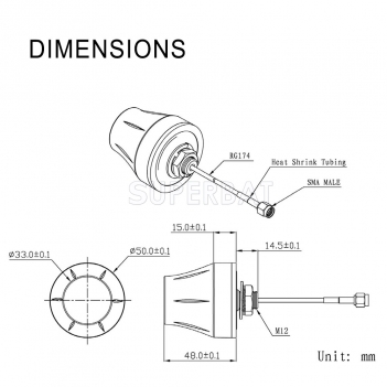 4G LTE Screw Mount Omni-directional 2dBi SMA Male Antenna for 4G LTE Router Vehicle Truck RV Motorhome Marine Boat Mobile Cell Phone Booster System