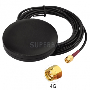 Protable 4G LTE Magnetic Mount Omni-directional SMA Male Antenna for 4G LTE Router Vehicle Truck RV Marine Boat Mobile Cell Phone Booster System