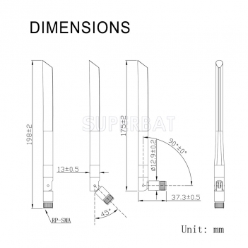 4G LTE 3dBi Omni-directional SMA Male Antenna for 4G LTE Wireless Router Module Remote IP Camera Vehicle Home Mobile Cell Phone Booster System