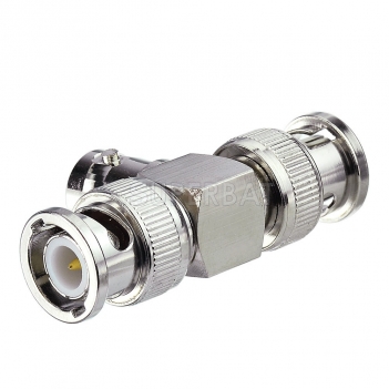 BNC Jack Female to 2 BNC Plug Male Adapter T-Shape