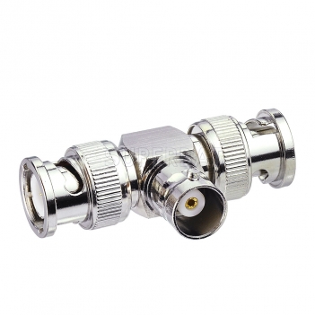 BNC Jack Female to 2 BNC Plug Male Adapter T-Shape