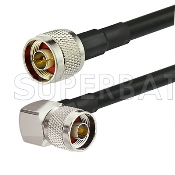 N Male to N Male Right Angle Cable Using KSR400 Coax