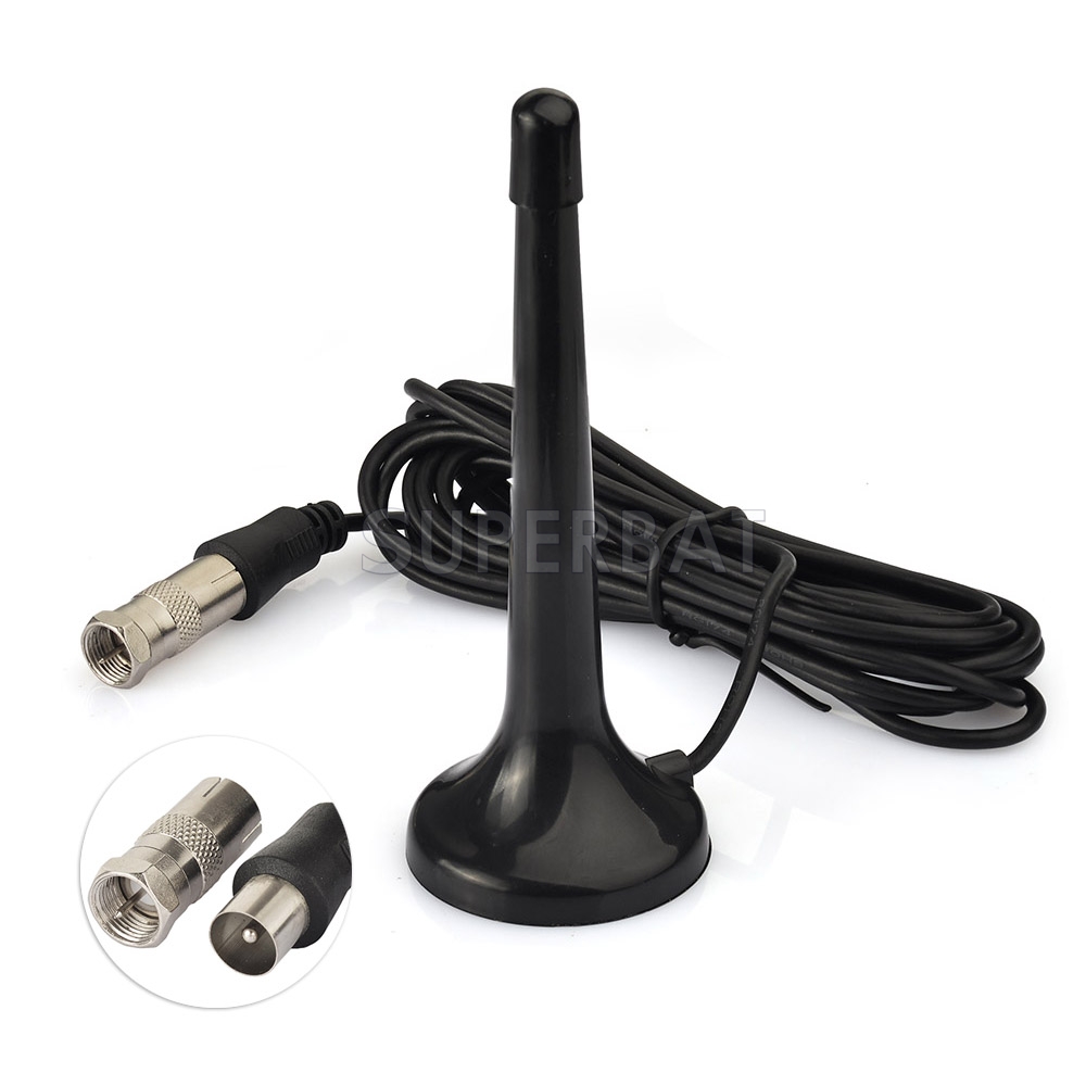 volume Afdeling Halve cirkel Indoor 75 ohm Digital Radio Telescopic Antenna with Magnetic Base TV  Adapter to F Connector 2
