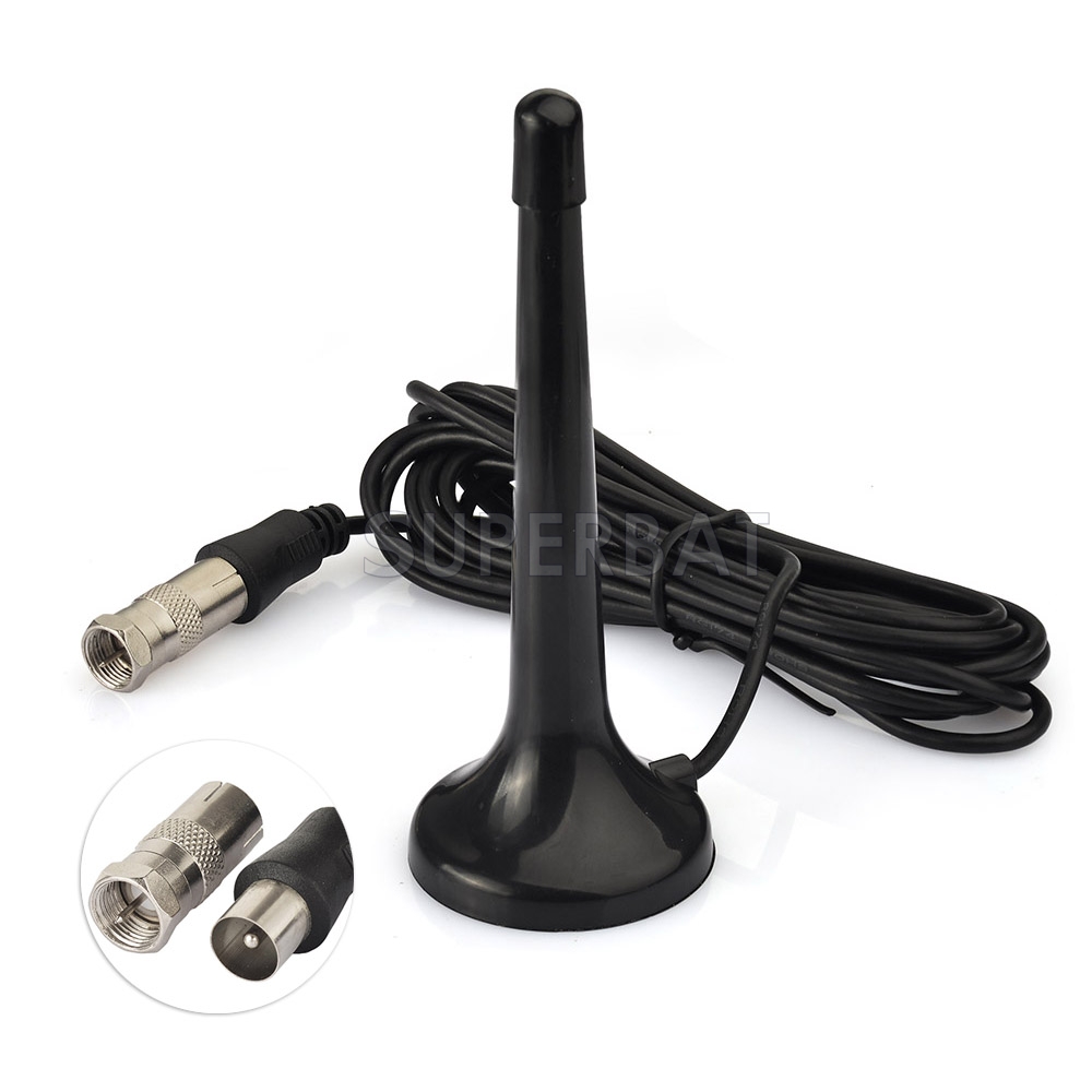 Vaarwel hun Bestuiver Indoor 75 ohm Digital Radio Telescopic Antenna with Magnetic Base TV  Adapter to F Connector 2