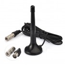 Indoor 75 ohm Digital Radio Telescopic Antenna with Magnetic Base TV Adapter to F Connector 2 Kit for USB TV Tuner DVB-T Television DAB Radio