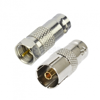 BNC Jack Female to F Plug Male and BNC Jack Female to TV Jack Female RF Radio Antenna Coax Adapter