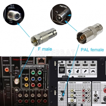 BNC Jack Female to F Plug Male and BNC Jack Female to TV Jack Female RF Radio Antenna Coax Adapter