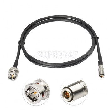 Superbat 1M DIN 1.0/2.3 to Male BNC Crimp Solder  75 Ohm Mini RG59 Belden(1855A) HD 3G 6G SDI Coaxial Cable for Video Camera and Moniter