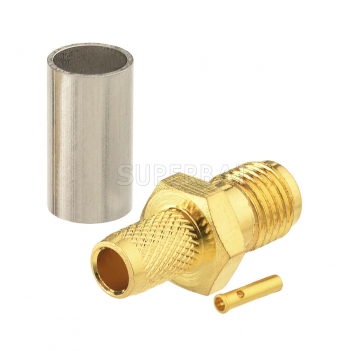 RF SMA Female Straight Crimp Connector for RG58 LMR195