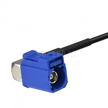 Superbat Fakra C Jack GPS mini Magnetic base Antenna Aerial Connector Cable for VW AUDI BMW Benz GPS Navigation System (Right Angle Jack)