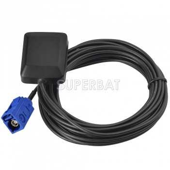 Superbat Fakra C Jack GPS Active Magnetic base Antenna Aerial Connector Cable for VW AUDI BMW Benz GPS Navigation System