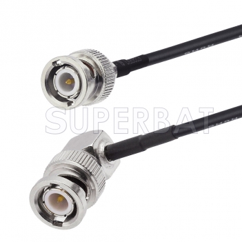BNC Male to BNC Male Right Angle Cable Using RG58 Coax 50 Ohm Coax Cables