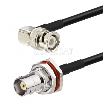 BNC Bulkhead Female to BNC Male Right Angle Adapter RG58 Cable Pigtail Jumper RF coaxial Cable 50ohm