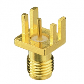 SMA Jack Female Edge Mounted Straight PCB Connector for 0.062 inch End Launch