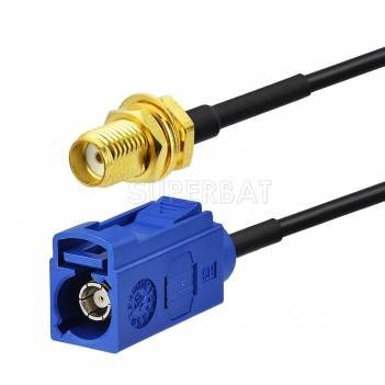 Superbat Fakra C Female to SMA Female Bulkhead RG174 15cm GPS Pigtail Coax Cable for GPS Antenna