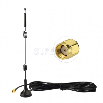 Dual Band WiFi 2.4GHz 5GHz 5.8GHz Magnetic Base RP-SMA Antenna for WiFi Router Booster Range Extender Gateway